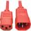 Eaton Tripp Lite Series PDU Power Cord, C13 To C14   10A, 250V, 18 AWG, 2 Ft. (0.61 M), Red 300/500