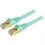 StarTech.com 12ft CAT6a Ethernet Cable   10 Gigabit Category 6a Shielded Snagless 100W PoE Patch Cord   10GbE Aqua UL Certified Wiring/TIA 300/500