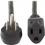 Eaton Tripp Lite Series Power Extension Cord, Right Angle 5 15P To 5 15R, 13A, 120V, 16 AWG, 3 Ft. (0.91 M), Black 300/500