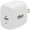 Tripp Lite By Eaton Compact USB C Wall Charger With USB C To Lightning Cable   18W PD Charging, GaN Technology, White 300/500