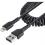 StarTech.com 1m (3ft) USB To Lightning Cable, MFi Certified, Coiled IPhone Charger Cable, Black, Durable TPE Jacket Aramid Fiber 300/500