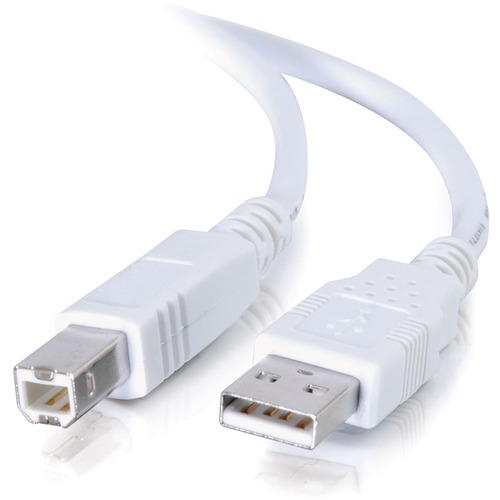 C2G 16.4ft USB To USB B Cable   USB A To USB B   USB 2.0   White   M/M 300/500