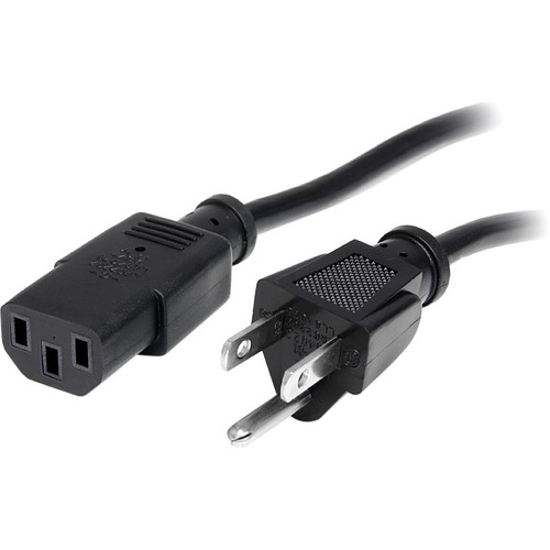StarTech.com 6ft 1(1.8m) Computer Power Cord, NEMA 5 15P To C13, 10A 125V, 18AWG, Black Replacement AC PC Power Cord, TV/Monitor Power Cable 300/500