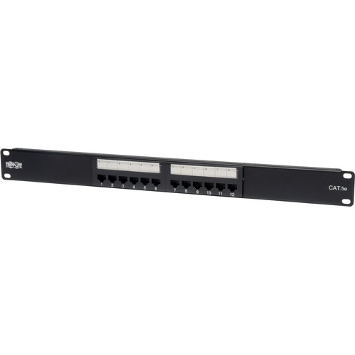 Tripp Lite By Eaton 12 Port 1U Rack Mount Cat5e 110 Patch Panel, 568B, RJ45 Ethernet, TAA 300/500