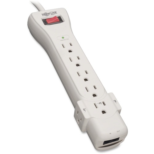 Tripp Lite By Eaton Protect It! 7 Outlet Surge Protector, 6 Ft. (1.83 M) Cord, 1080 Joules, Fax/Modem Protection, RJ11 300/500
