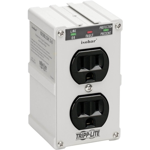 Tripp Lite By Eaton Isobar 2 Outlet Surge Protector, Direct Plug In, 1410 Joules, Diagnostic LEDs, Metal Housing 300/500