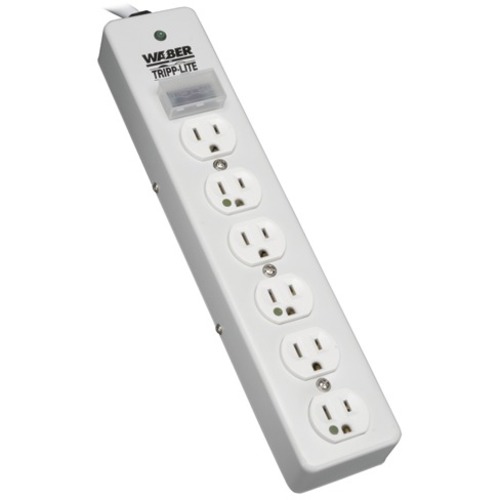 Tripp Lite By Eaton Hospital Grade Surge Protector With 6 Hospital Grade Outlets, 15 Ft. (4.57 M) Cord, 1050 Joules, UL 1363, Not For Patient Care Rooms 300/500