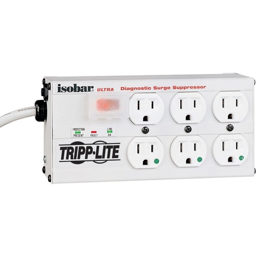 Tripp Lite By Eaton Isobar Hospital Grade 6 Outlet Surge Protector, 15 Ft. (4.57 M) Cord, 3330 Joules, LEDs, UL 1363, Not For Patient Care Vicinities 300/500