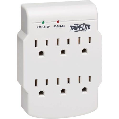 Tripp Lite By Eaton Protect It! 6 Outlet Low Profile Surge Protector, Direct Plug In, 750 Joules, Diagnostic LED 300/500