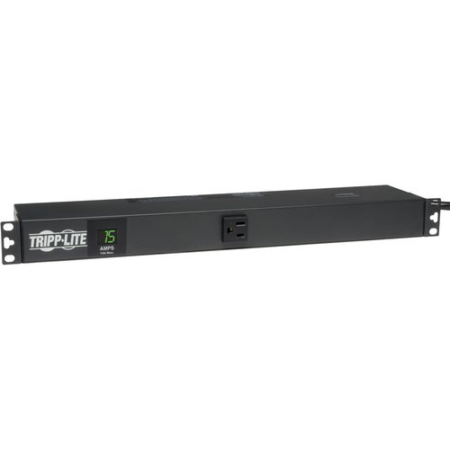 Tripp Lite By Eaton 1.4kW Single Phase Local Metered PDU, 120V Outlets (13 5 15R), 5 15P, 100 127V Input, 15 Ft. (4.57 M) Cord, 1U Rack Mount 300/500