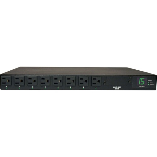 Tripp Lite By Eaton PDU 1.4kW Single Phase Local Metered Automatic Transfer Switch PDU 2 120V 5 15P 15A Inputs 8 5 15R Outputs 1U TAA 300/500