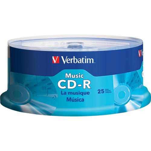 Verbatim Music CD R 80min 40x With Branded Surface   25pk Spindle 300/500