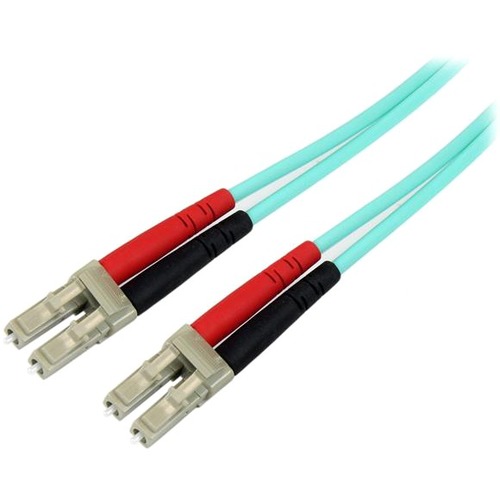 StarTech.com 2m Fiber Optic Cable   10 Gb Aqua   Multimode Duplex 50/125   LSZH   LC/LC   OM3   LC To LC Fiber Patch Cable 300/500