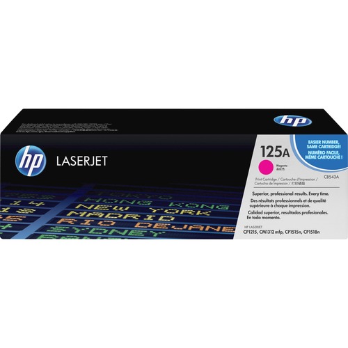 HP 125A Magenta Toner Cartridge | Works With HP Color LaserJet CM1312 MFP Series, HP Color LaserJet CP1215, CP1515, CP1518 Series | CB543A 300/500
