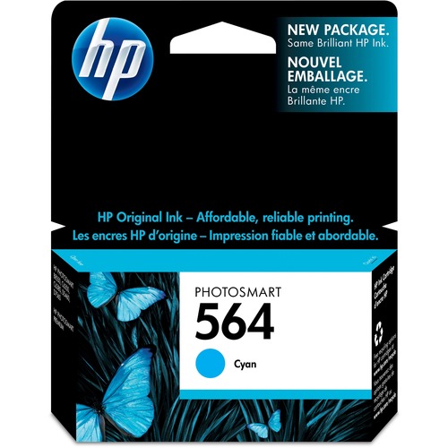HP 564 Cyan Ink Cartridge | Works With DeskJet 3500; OfficeJet 4620; PhotoSmart B8550, C6300, D5400, D7560, 5510, 5520, 6510, 6520, 7510, 7520, Plus, Premium, EStation Series | CB318WN 300/500
