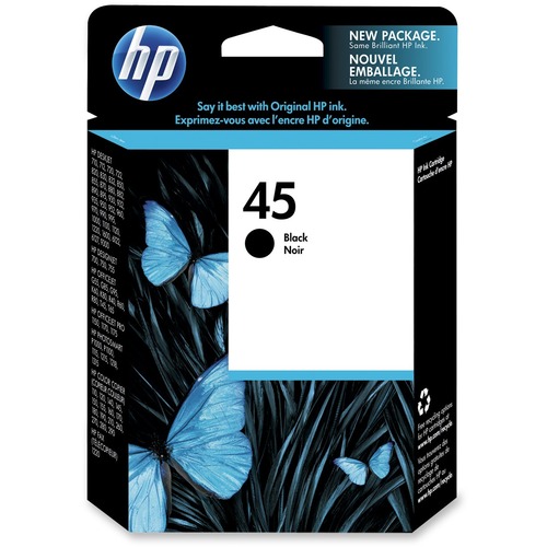 Original HP 45 Black Ink Cartridge | Works With Select HP DeskJet, DesignJet, OfficeJet, OfficeJet Pro, PhotoSmart, Color Copier, Fax Series | 51645A 300/500