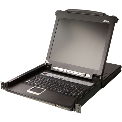 Aten Slideaway CL5708 17" LCD Console 8 Port Combo KVM With Peripheral Sharing Technology TAA Compliant 300/500