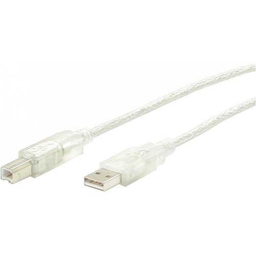 StarTech.com Transparent USB 2.0 Cable   4 Pin USB Type A (M)   4 Pin USB Type B (M)   10 Ft 300/500