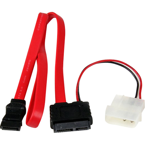 StarTech.com 20in Slimline SATA To SATA With LP4 Power Cable Adapter 300/500