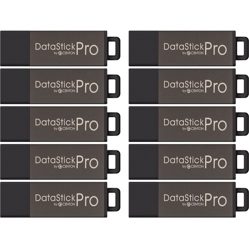 Centon DSP2GB10PK??10 X 2GB MultiPack DataStick Pro USB 2.0 Flash Drives (Grey) 300/500