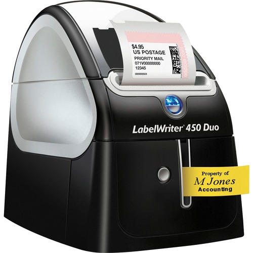 Dymo LabelWriter 450 Duo Direct Thermal Printer   Monochrome   Label Print   USB   Platinum 300/500
