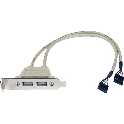 StarTech.com 2 Port USB A Female Low Profile Slot Plate Adapter 300/500