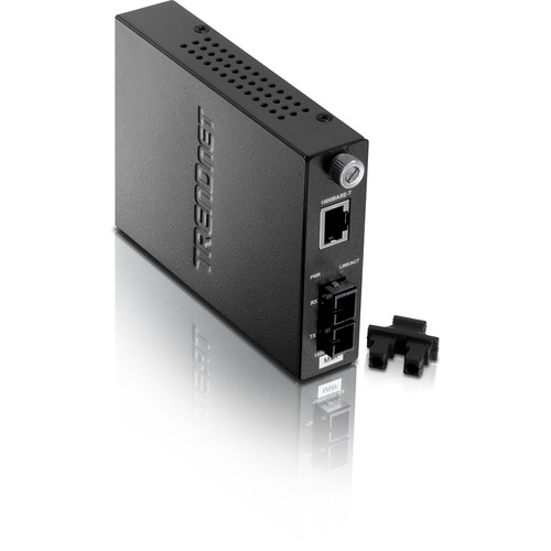 TRENDnet Intelligent 1000Base T To 1000Base SX Multi Mode SC Fiber Media Converter, Up To 550M (1800 Ft), Fiber To Ethernet Converter, 2Gbps Switching Capacity, Lifetime Protection, Black, TFC 1000MSC 300/500