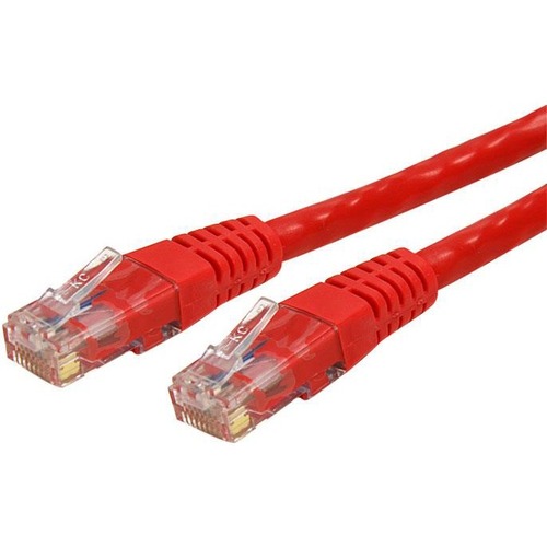 StarTech.com 15ft CAT6 Ethernet Cable   Red Molded Gigabit   100W PoE UTP 650MHz   Category 6 Patch Cord UL Certified Wiring/TIA 300/500
