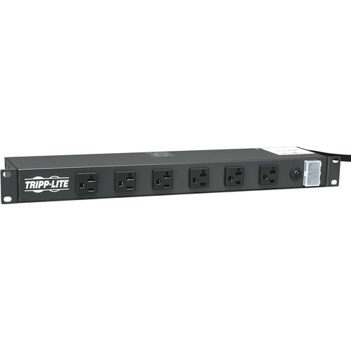 Tripp Lite By Eaton 1U Rack Mount Power Strip, 120V, 20A, 5 20P, 12 Outlets (6 Front Facing, 6 Rear Facing) 15 Ft. (4.57 M) Cord 300/500