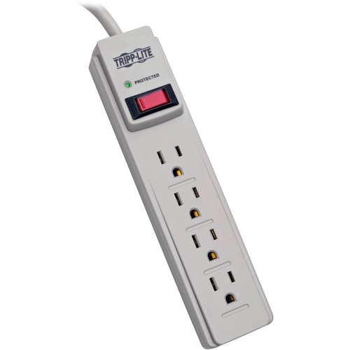 Tripp Lite By Eaton Protect It! 4 Outlet Home Computer Surge Protector Strip, 4 Ft. (1.22 M) Cord, 450 Joules 300/500