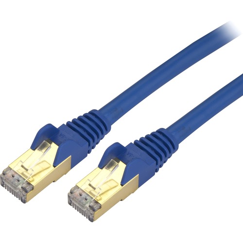 StarTech.com 14ft CAT6a Ethernet Cable   10 Gigabit Category 6a Shielded Snagless 100W PoE Patch Cord   10GbE Blue UL Certified Wiring/TIA 300/500