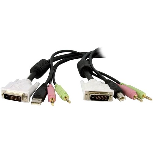 StarTech.com 6 Ft 4 In 1 USB DVI KVM Switch Cable With Audio 300/500