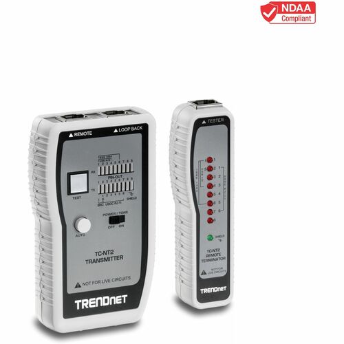 TRENDnet Network Cable Tester, Tests Ethernet, USB And BNC Cables, Accurately Test Pin Configurations Up To 300m (984 Ft), Local And Remote Testing, Includes BNC To Ethernet Converters, White, TC NT2 300/500