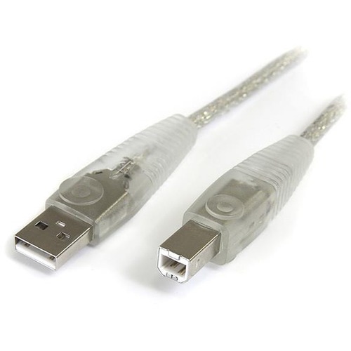 StarTech.com   Transparent USB 2.0 Cable   4 Pin USB Type A (M)   4 Pin USB Type B (M)   ( USB / Hi Speed USB )   15 Ft 300/500
