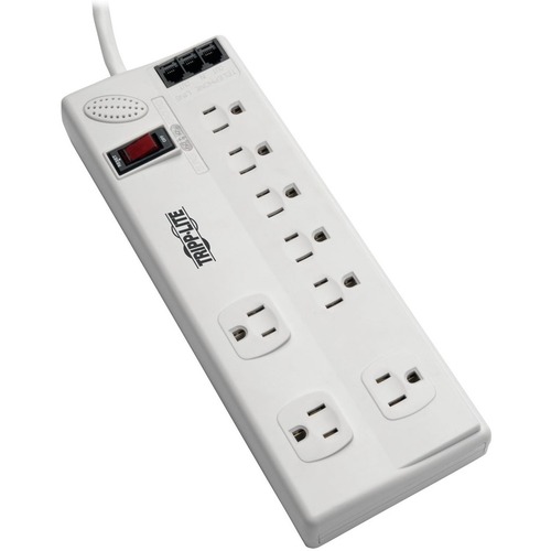 Tripp Lite By Eaton Protect It! 8 Outlet Computer Surge Protector, 8 Ft. (2.43 M) Cord, 3150 Joules, Tel/Modem/Fax Protection, TAA 300/500