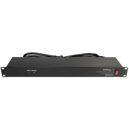 StarTech.com Rackmount PDU With 8 Outlets With Surge Protection   19in Power Distribution Unit   1U 300/500