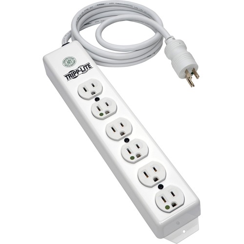 Tripp Lite By Eaton Safe IT UL 1363 Medical Grade Power Strip, 6x Hospital Grade Outlets, Antimicrobial, 15 Ft. (4.57 M) Cord 300/500