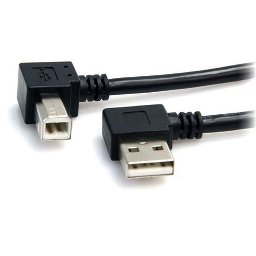 StarTech.com 3 Ft A Right Angle To B Right Angle USB Cable   M/M 300/500