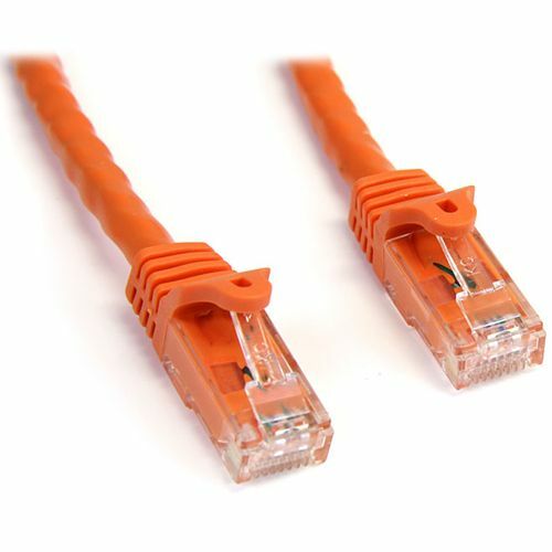 StarTech.com 15ft CAT6 Ethernet Cable   Orange Snagless Gigabit   100W PoE UTP 650MHz Category 6 Patch Cord UL Certified Wiring/TIA 300/500