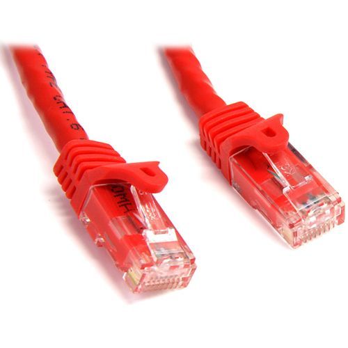 StarTech.com 25ft CAT6 Ethernet Cable   Red Snagless Gigabit   100W PoE UTP 650MHz Category 6 Patch Cord UL Certified Wiring/TIA 300/500