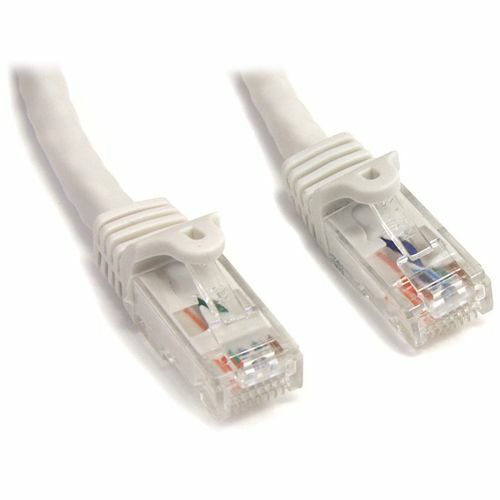 StarTech.com 25ft CAT6 Ethernet Cable   White Snagless Gigabit   100W PoE UTP 650MHz Category 6 Patch Cord UL Certified Wiring/TIA 300/500