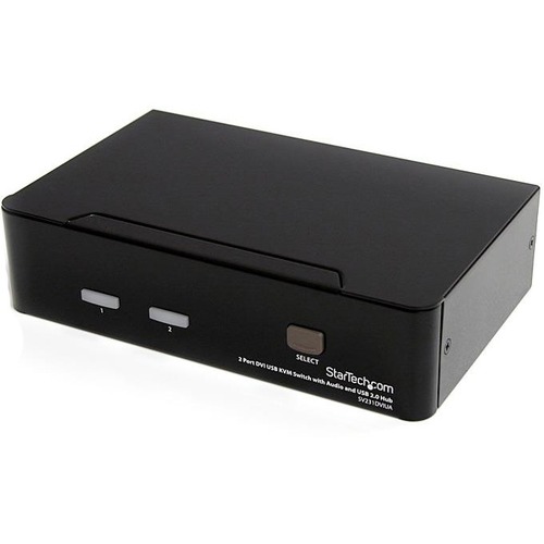 StarTech.com 2 Port DVI + USB KVM Switch With Audio   KVM Switch   USB 2.0 Hub   2 Ports   1 Local User   1U 300/500