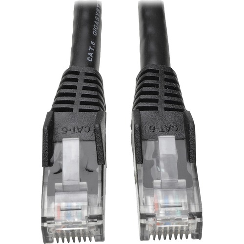 Eaton Tripp Lite Series Cat6 Gigabit Snagless Molded (UTP) Ethernet Cable (RJ45 M/M), PoE, Black, 50 Ft. (15.24 M) 300/500