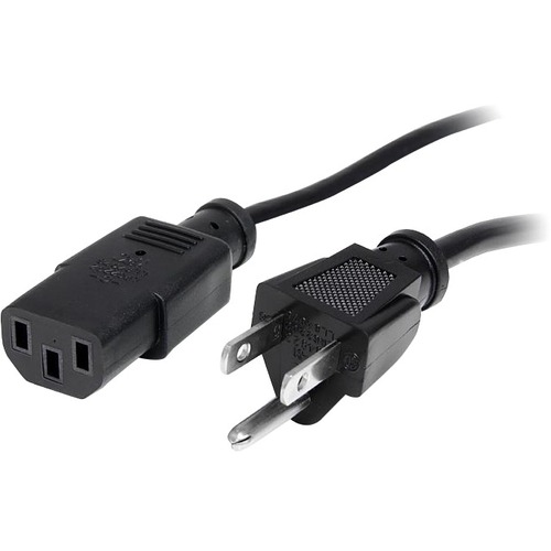 StarTech.com 20ft (6m) Computer Power Cord, NEMA 5 15P To C13, 10A 125V, 18AWG, Black Replacement AC PC Power Cord, TV/Monitor Power Cable 300/500