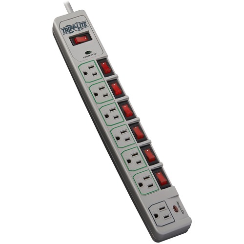 Tripp Lite By Eaton Eco Surge 7 Outlet Surge Protector, 6 Ft. (1.83 M) Cord, 1080 Joules, Individually Controlled 300/500