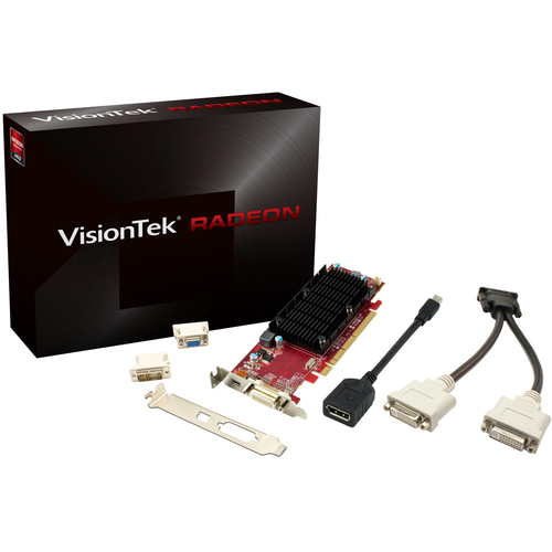 VisionTek Radeon 6350 SFF 1GB DDR3 3M DMS59 (2x DVI I, MiniDP) W/ 2x DVI I To VGA Adapter 300/500
