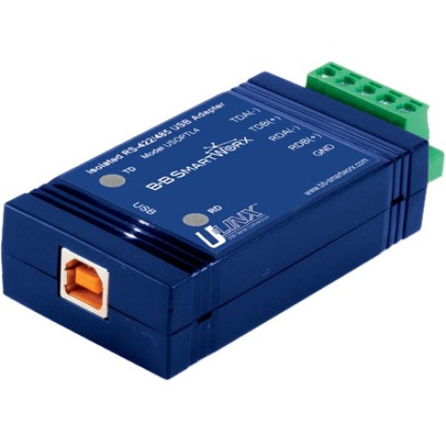 USB To Isolated 422/485 W/Plug Terminal Block And LEDs   B+B SmartWorx 300/500