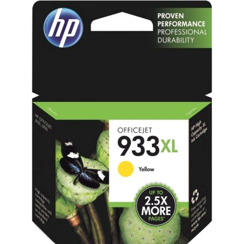 Original HP 933XL Yellow High Yield Ink Cartridge | Works With HP OfficeJet 6100, 6600, 6700, 7110, 7510, 7610 Series | CN056AN 300/500