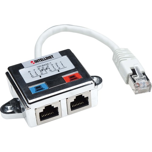 Intellinet Network Solutions 2-Port RJ45 Ethernet Splitter/Combiner, Female to Male, FTP