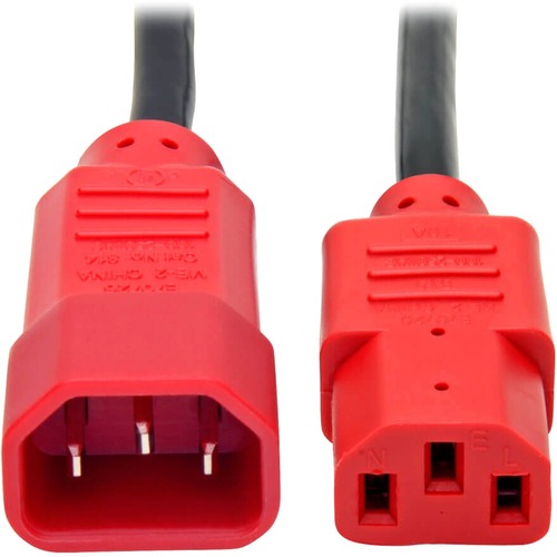 Eaton Tripp Lite Series PDU Power Cord, C13 To C14   10A, 250V, 18 AWG, 4 Ft. (1.22 M), Red 300/500